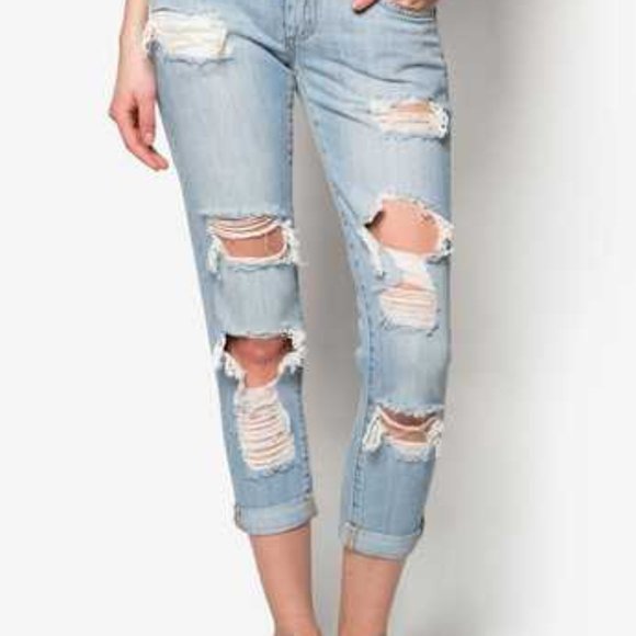 Bardot 'Kimye' ripped jeans sz 25 as seen on Gigi - Picture 4 of 5